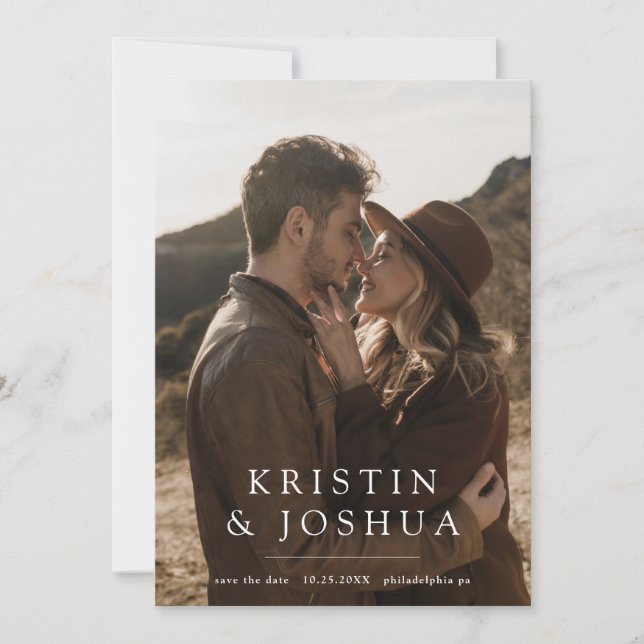 Enkel modern fotospara datuminbjudan spara datumet (Framsida)