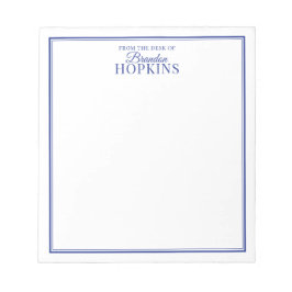 Enkel modern från skrivbordet i skript Blue Anteckningsblock