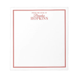 Enkel modern från skrivbordet i skript Red Anteckningsblock