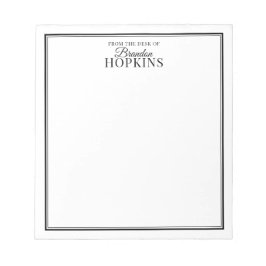 Enkel modern från skrivbordet i svart skript anteckningsblock