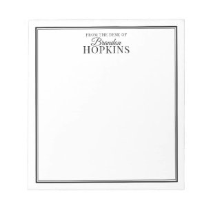 Enkel modern från skrivbordet i svart skript anteckningsblock