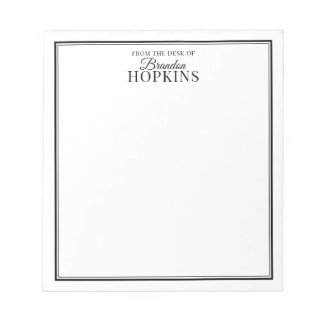 Enkel modern från skrivbordet i svart skript anteckningsblock