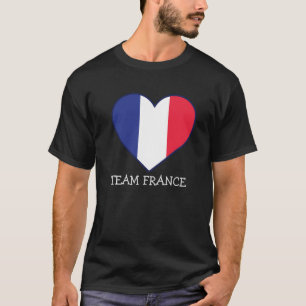 Enkel Modern FRANKRIKE Fläkt Cheer Flagga team nam T Shirt