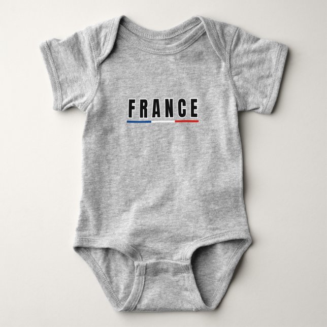 Enkel Modern Frankrike Fransk Red Brev Souvenir T Shirt (Framsida)