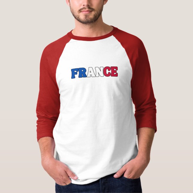 Enkel Modern Frankrike National Flagga Apparel T Shirt (Framsida)