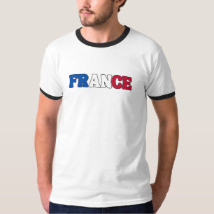 Enkel Modern Frankrike National Flagga Apparel T Shirt