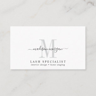 Enkel Modern Fransspecialist Skript Monogram Visitkort