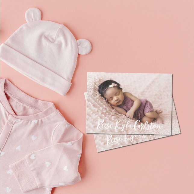 Enkel, modern Fullt - födelsemeddelande Inbjudningar (Skapare uppladdad)