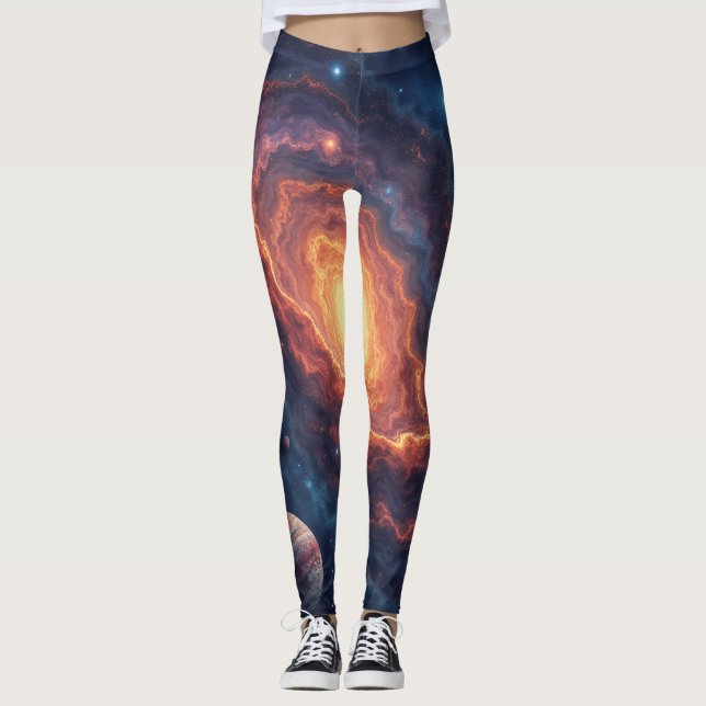 Enkel modern: Galaxy Space Sten Coola Leggings (Framsida)