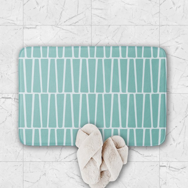Enkel modern Geometric Aqua Mönster Badrumsmatta (Skapare uppladdad)
