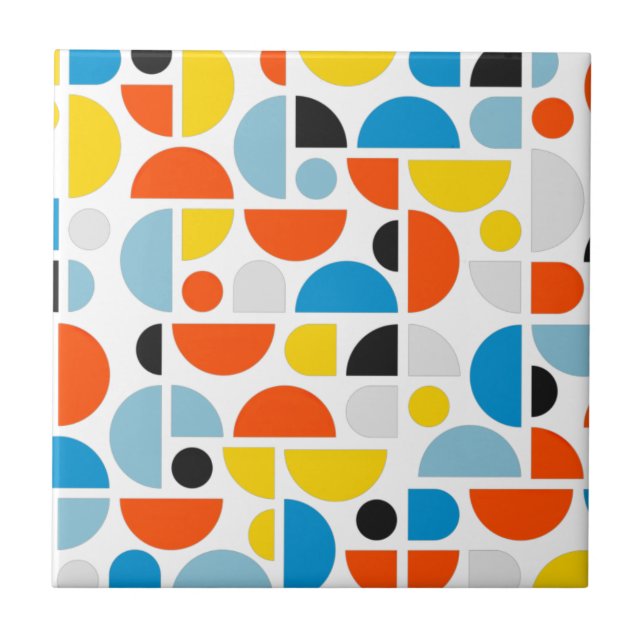 Enkel modern geometrisk mosaikkonst kakelplatta (Framsidan)