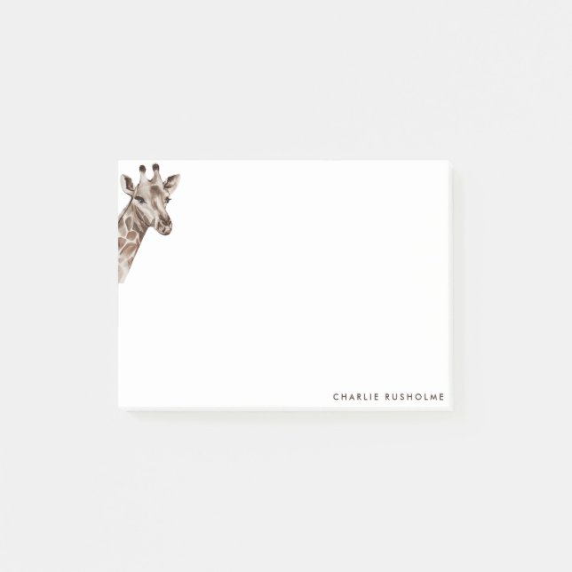 Enkel modern Giraffe-Personlig Post-it Block (Framsida)