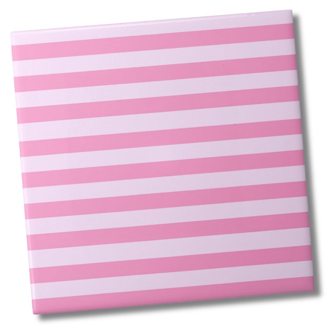 Enkel modern Girly Rosa Rand Mönster Kakelplatta (Simple Modern Cute Girly Pink Stripes Pattern Ceramic Tile)