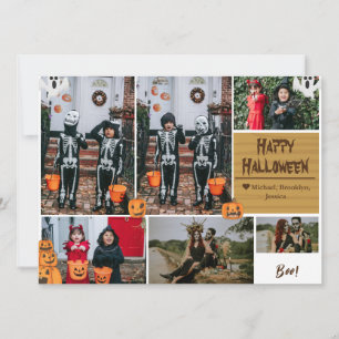 Enkel Modern Glad Halloween fotofamilj collage Julkort