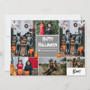 Enkel Modern Glad Halloween fotofamilj collage Julkort