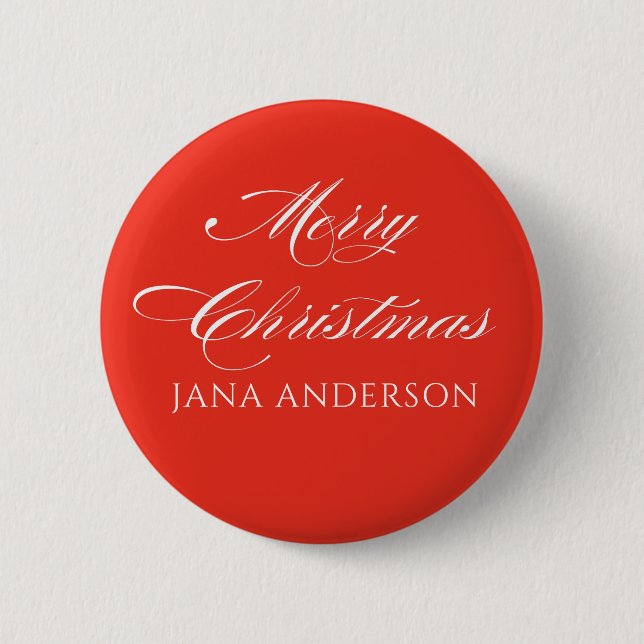 Enkel Modern Glad Jul Anpassad  Knapp (Framsida)