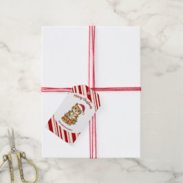 Enkel modern glad jul katt CatMAS-mönster Presentetikett