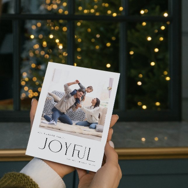 Enkel Modern Glatt familjefolljul Julkort (Spread Joy! Send a Personalized 'Joyful' Holiday Card 📸🎄 [Your Photo Here])