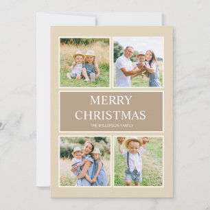 Enkel Modern God Jul 4 Familjefoto Julkort