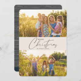 Enkel Modern God jul Grått-skriptfoto Julkort