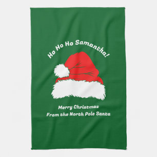 Enkel Modern God Jul Grön Kökshandduk