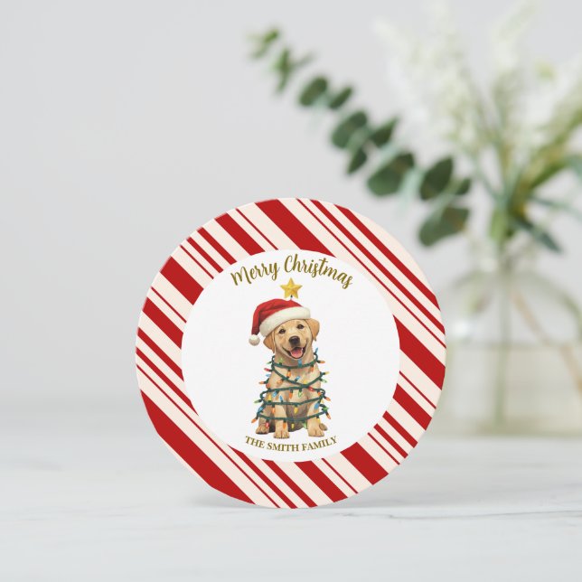 Enkel modern god jul Lab valp hund patte Inbjudningar (Stående Fram)