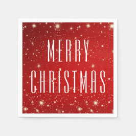 Enkel Modern GOD JUL Red White Pappersservett