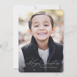 Enkel modern God jul-snyggt med en foto Julkort