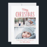 Enkel modern god julfotoCollage Julkort<br><div class="desc">Stylish,  modern,  and minimalist holiday photo card. Featuring 3 of your photos. Be sure to visit the shop to see more modern holiday cards!</div>