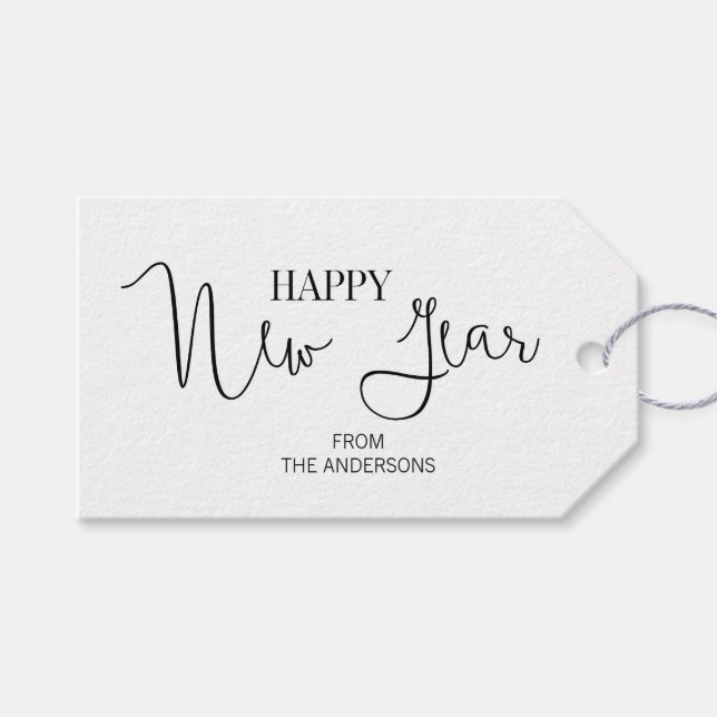 Enkel Modern Gott nytt år Gift-Märkre Presentetikett (Framsidan (Horisontell))