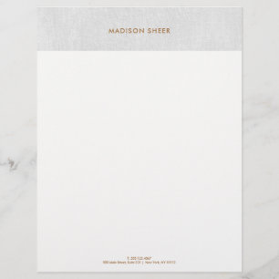 Enkel Modern Grått Linen, minimalistisk Profession Brevhuvud