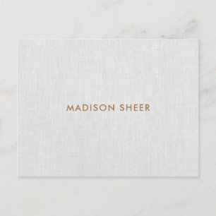 Enkel Modern Grått Linen, minimalistisk Profession Vykort