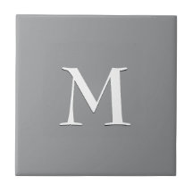 Enkel modern Grått White Monogram