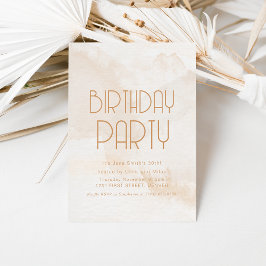 Enkel modern Grattis på födelsedagen Beige Party I Inbjudningar