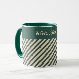 Enkel modern Grönt Beige Kor Rand Mugg