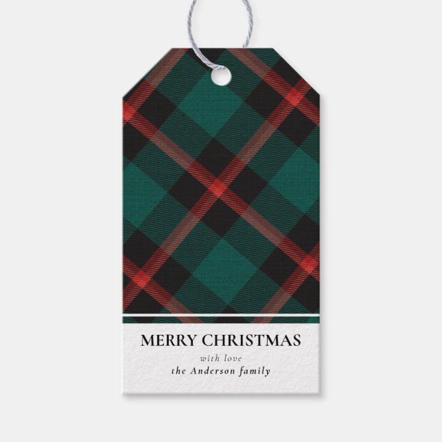 Enkel modern Grönt Buffalo Play God jul Presentetikett (Framsidan)