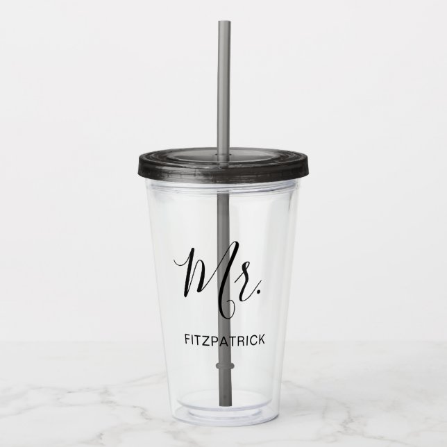Enkel modern Groom Newlyged Elegant Take Away Mugg (Framsida)