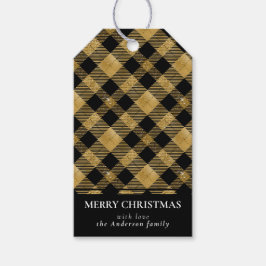 Enkel modern Guld Buffalo Play God jul Presentetikett