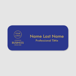 Enkel Modern Guld Business Logotyp Blue Namnbricka