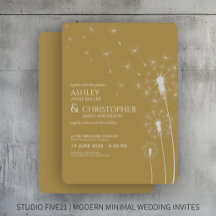 Enkel modern Guld Dandelion Bröllop