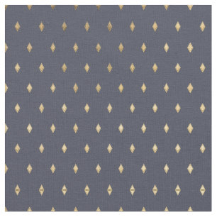 Enkel modern Guld Diamond Navy Blue Mönster Tyg