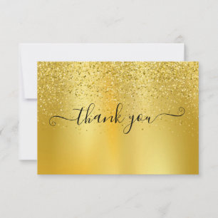 Enkel Modern Guld Glitter Elegant Skrift Tack Kort