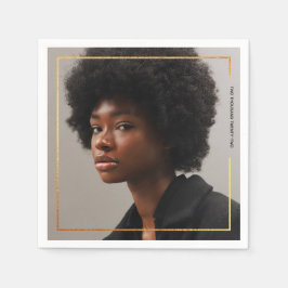 Enkel Modern Guld Gräns Studenten Pappersservett