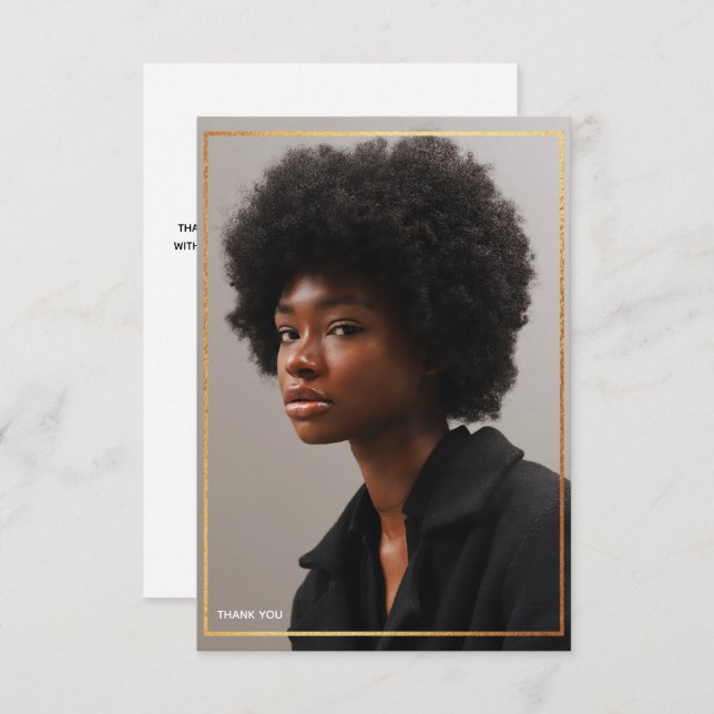 Enkel Modern Guld Gräns Studenten Tack Inv. Inbjudningar (Fram/baksida)