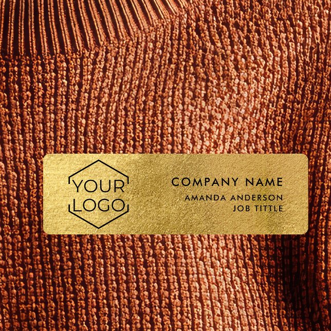 Enkel Modern Guld Logotyp Anställd Plast  Namnbricka (Skapare uppladdad)