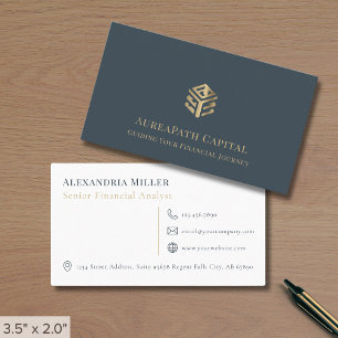 Enkel Modern Guld Logotyp Visitkort