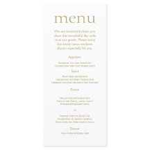 Enkel Modern Guld Metallic Bröllop Menu