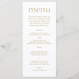 Enkel Modern Guld Metallic Bröllop Menu Meny