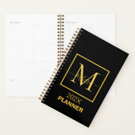 Enkel modern Guld och svart Monogram