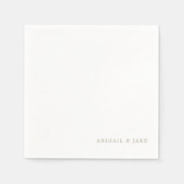 Enkel modern Guld-text Namn Bröllop Napkins Pappersservett